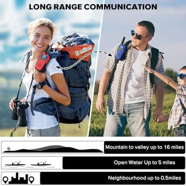 Walkie Talkies for Adults- WokTok Long Range 2 Way Radio for Camping Hiking Hand Held Hiking Accessories Camping Gear Xmas Birthday Gift for Kids,SOS Siren,NOAA Weather Alert,4 Radios - Image 5
