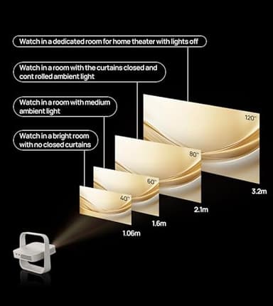 XGIMI Elfin Flip Portable Projector, 1080P Resolution Outdoor Projector, Licensed Netflix, Build-in Adjustable Stand, Lightweight and Compact Design, 400 ISO Lumens, Screen Adaption - Image 7