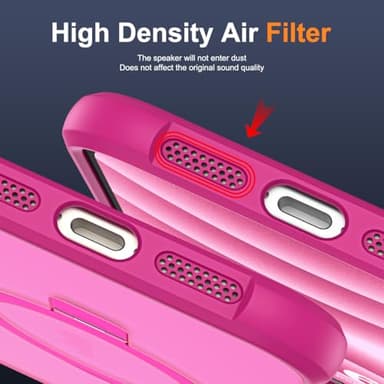 SKYLMW Compatible with iPhone 16 Case with Invisible Magnetic O-Ring Stand Military-Grade Translucent Case for iPhone 16 6.1" [Compatible with Mag-Safe][Great Grip Feeling], Rose - Image 8
