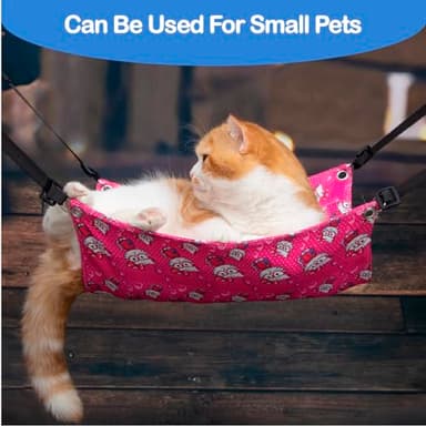 BESNEW Enlarged Guinea Pig Hammock with Summer Mat,Cooling Guinea Pig Cage Accessories Ferret Rat Waterproof Hanging Hammock for Small Animals Hiding Sleeping,Adjustable Length 13.8x13.8 in - Image 6