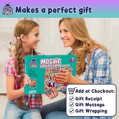 PURPLE LADYBUG DIY Mosaic Photo Frame Craft Kit - Summer Activities for Kids & Teens, Arts & Crafts for Girls 8-12, Birthday Gift for Girls, Fun Craft for Kids Ages 6-12 - Image 3