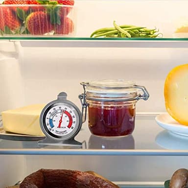 2 Pack Refrigerator Thermometer, 30-30°C/20-80°F, Classic Fridge Thermometer Large Dial with Red Indicator Thermometer for Freezer Refrigerator Cooler - Image 6