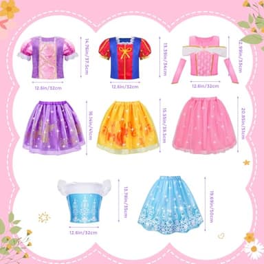 Meland Princess Dress Up - Princess Dresses for Girls with Princess Toys, Dress Up Clothes for Little Girls Pretend Play - Image 8