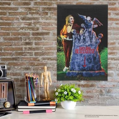 Beetlejuice Cemetery Gallery Wrapped Canvas Wall Decor - Fun Beetlejuice Wall Art for Halloween or Movie Room Decor - Image 5