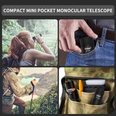 10x25 Monocular Telescope, Compact Mini Pocket Size Waterproof Fogproof for Bird Watching Hiking Camping, Black - Image 4