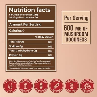 ShroomDNA Mushroom Coffee Blend with Chaga & Lion's Mane | Instant Focus + Clarity All Day | Organic + Vegan + Gluten Free | No Added Sugar | 20 Count - Image 5