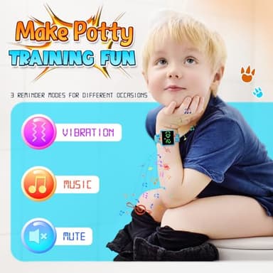 Etuwoe Potty Training Watch for Kids: Water Resistant Potty Watches for Toddler Boys Adjustable Volume Rechargeable Toilet Reminder Dinosaur Toddler Watch Birthday Gifts for 2 3 4 Year Old Boy(Blue) - Image 2
