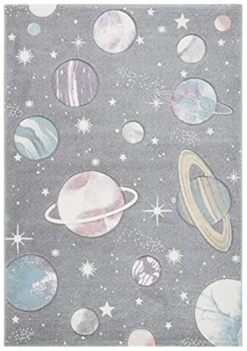 SAFAVIEH Carousel Kids Collection Area Rug - 6'7" x 9', Grey & Lavender, Non-Shedding & Easy Care, Ideal for High Traffic Areas for Boys & Girls in Playroom, Nursery, Bedroom (CRK103F) - Image 3