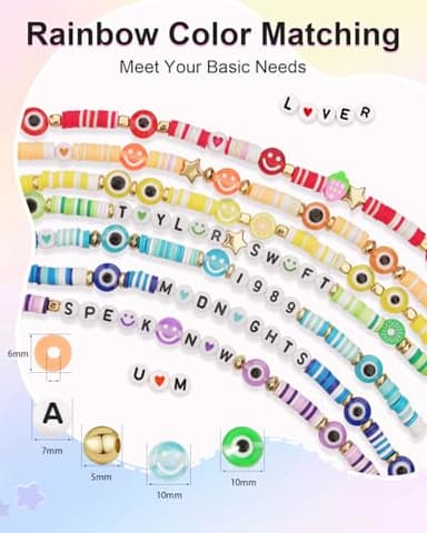 Mio Angle Bracelet Making Kit for Beginner 5000Pcs Preppy Polymer Friendship Bracelet Making with Charms Kit for Jewelry Making DIY Arts and Crafts Birthday Gifts Toys for Kids Age 6-13 - Image 4