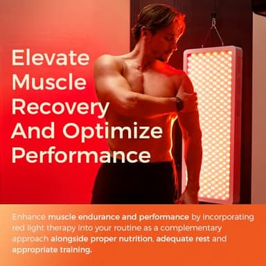 BestQool Red Light Therapy, Dual Chip Clinical Grade LED Device with Near-Infrared Light 660nm 850nm High Power Panel, Ideal for Body, Face, Recovery, Improve Sleep, Skin Health, 105W (Black 60) - Image 9