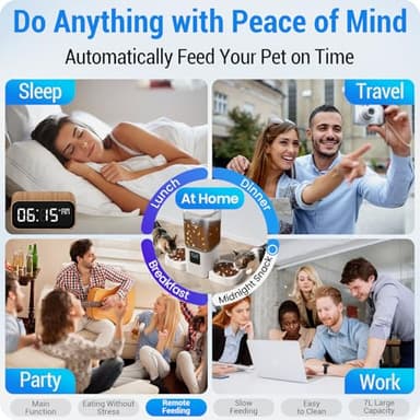 Frienhund Automatic Cat Feeder 2 Cats with Slow Feed: Dual Automatic Dog Feeder with 5G WiFi, Cat Food Dispenser with APP Control for Multiple Pets, Detachable for Easy Clean,Large Food Storage-29 Cup - Image 4