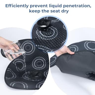 COOLBEBE Infant Car Seat Protector for Potty Training, 2 Pack Dry Waterproof Car Seat Liner Toilet Training for Baby Infant Toddler, Piddle Pads Cover Car Seat Pad for Strollers & Carseat (Black,2PC) - Image 3