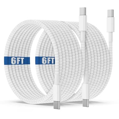USB C to C Charging Cable 6ft, 60W Fast Type C to C Charger Cord Long for Apple iPhone 17 Pro Max/17 Air/16 Pro Max/15 Plus, MacBook Pro 2021/2020/2019,iPad 12.9/11 inch/Mini/Air 5/4,Samsung Galaxy - Image 1