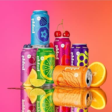 Poppi Sparkling Prebiotic Soda Beverage with Apple Cider Vinegar, Seltzer Water and Fruit Juice, Crowd Pleasers Variety Pack, 12 Fl Oz, Pack of 12, Packaging May Vary - Image 3