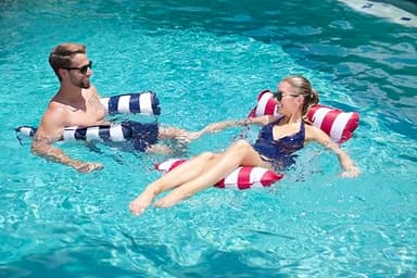 Aqua Original 4-in-1 Monterey Hammock Pool Float & Water Hammock – Multi-Purpose, Inflatable Pool Floats for Adults – Patented Thick, Non-Stick PVC Material – Navy - Image 7