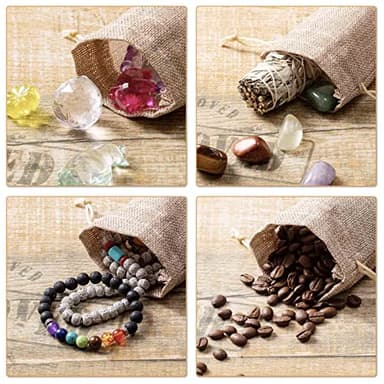 Homum Premium Burlap Gift Bags with Drawstring and Gift Tags & String, Reusable Gift Bags, Burlap Bags, Linen Sacks Bag for Wedding Favors Party Jewelry Pouches, Christmas, Coffee, DIY Craft Bags - Image 5