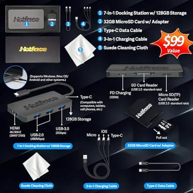 HP Stream 14" Micro-Edge HD Laptop, Intel Celeron N4020, 16GB RAM, 224GB Storage (64GB eMMC & 160GB Docking Station Set), 1 Year Office 365, Webcam, Wi-Fi 5, Bluetooth, Windows 11, Blue - Image 2