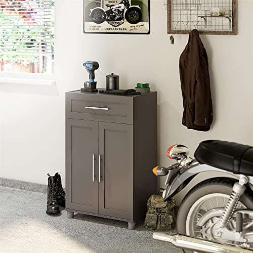 SystemBuild Evolution Camberly Framed Storage Cabinet, 2 Door/1 Drawer, Graphite Gray - Image 1