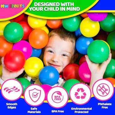 Play Balls for Ball Pit, Plastic Crush Proof, Phthalate & BPA Free, Assorted Colors. (1000 Balls) - Image 4