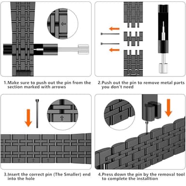 Tasikar Band Compatible with Apple Watch Band 42mm(Series 11/10) 41mm 40mm 38mm Men Women Strap Stainless Steel Metal Bracelet Compatible with iWatch SE Series 11 10 9 8 7 6 5 4 3 2 1, Black-Gold - Image 5