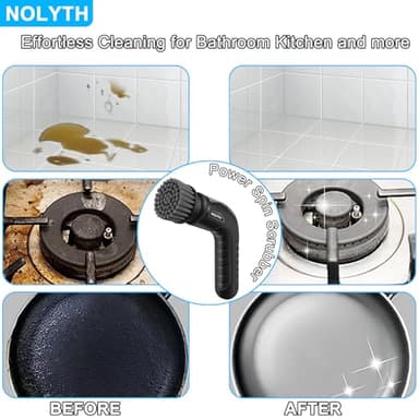 NOLYTH Electric Scrubber for Cleaning Bathroom: Cordless Spin Brush for Shower Tub Tile Floor - 2 Speed 8 Replaceable Heads IPX7 Waterproof 90 Mins Working Time - Ergonomic Design for Arthritis - Image 4