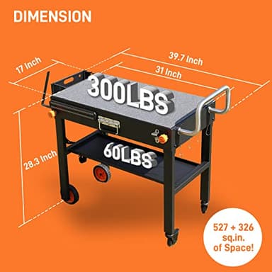 Portable Outdoor Grill Table, Folding Grill Cart Solid and Sturdy, Blackstone Griddle Stand Large Space, Blackstone Table with Paper Towel Holder, Grill Stand for Blackstones Griddle, Ninja Grills etc - Image 6
