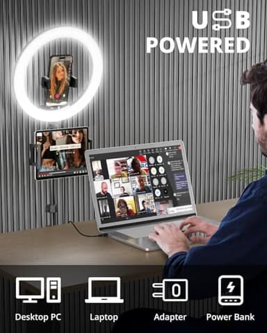 UBeesize 12" Ring Light with 74" Extendable Tripod Stand & iPad, Phone Holder, LED Circle Light with Phone,Tablet Holder for Video Recording, Photography, Live Stream, Makeup, Webcam, TikTok, YouTube - Image 6