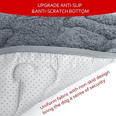 Dog Bed Crate Mat(36" X 23") 2 Pack, Soft Plush Dog Bed Pad Machine Washable Crate Pad, Grey - Image 3