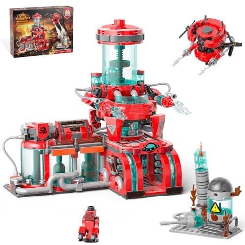 Space Fire Station Builidng Set Compatible with Major Brand City Fire Station, Firefighter Gifts, Difficult Toys for 14 Year Old Boys and Up(919pcs) - Image 1