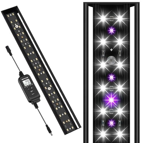 REPTITRIP 16-INCH LED UVB Light for Reptiles, LED Reptile Light Fixture Controller with Dimming and 4 UVI Modes, 14W Aluminum UVA UVB Lamp for Turtles, Snakes, and Bearded Dragons, 6500K - Image 1
