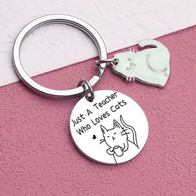 ORZOESD Teacher Thank You Keychain Cat Themed Jewelry Cat Lover Gift For Women Cat Jewelry Teacher Keychain Cat Owner Gift Teachers Day Jewelry Teacher Appreciation Keychain Kitty Gift - Image 7