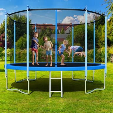 ALTLER 12FT 14FT Trampoline with Enclosure Recreational Trampolines with Ladder and AntiRust Coating, ASTM Approval Outdoor Kids - Image 5