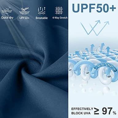 Jarvanv Women's Swim Shorts with Pockets High Waisted Tummy Control Board Swimsuit Bathing Shorts for Women with Liner Swim Bottoms(Dark Blue,XXL) - Image 5