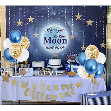 TONIFUL 4 Table Centerpiece Balloon Stand Kit Include Blue White Gold Confetti Balloons Prefect for New Year 2025, Birthday Table Decorations,Class of 2025 Graduation,Baby Shower,Party Decorations - Image 6