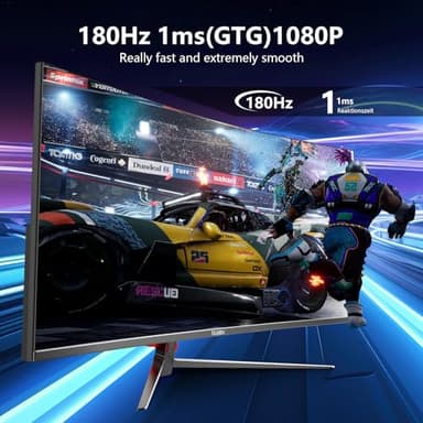 DJiEX 27 Inch Curved Gaming Monitor FHD 1080p 180Hz, 1800R Curvature, 1ms Response Time, AMD FreeSync,Support VESA, DP, HDMI Port IPS Screen for Gaming Home Office ﻿ - Image 7