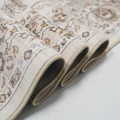 RUUGME 10x14 Area Rug Washable - Washable Lightweight Area Rug Stain Resistant Carpet Soft Rugs for Bedroom with Non Slip Backing Indoor Ultra-Thin Rugs Home Decor 10x14 Ivory - Image 5