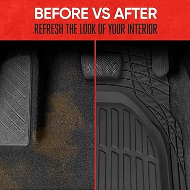 Motor Trend - MT-923-BK 923-BK Black FlexTough Contour Liners-Deep Dish Heavy Duty Rubber Floor Mats for Car SUV Truck & Van-All Weather Protection, Universal Trim to Fit - Image 6