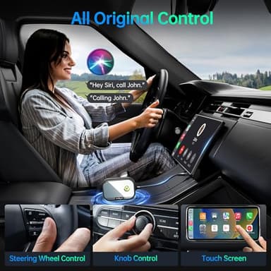 Wireless CarPlay Adapter for Apple iPhone, Converts Factory Wired CarPlay to Wireless CarPlay 2024 Upgrade Plug & Play Auto Connect Fast Easy Use for Cars from 2017 & iPhone iOS 10+ Matte Black - Image 4