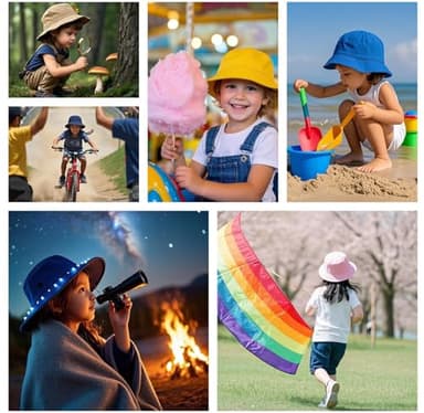 Windproof Lightweight Baby Sun Hat - UPF 50+ Bucket Hat with Wide Brim | Adjustable Strap&Chin Tie, Foldable for Beach, Hiking 0-7years Pink-Beige - Image 7