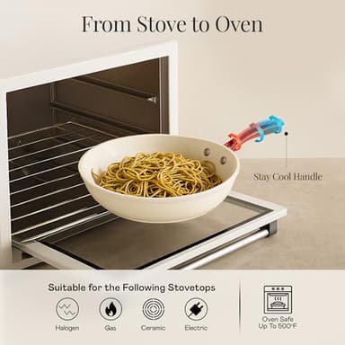 GOTHAM STEEL 20 Pc Ceramic Cookware Set Nonstick, Ceramic Pots and Pans Set Non Stick for Kitchen with Bakeware, Cooking Utensils & Steamer, Non Toxic PFOA PFOS Free, Oven & Dishwasher Safe - Image 4