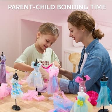 Klever Kits 400+PCS Fashion Design Crafts for Kids, Art and Crafts, DIY Sewing Kits with 3 Mannequins for Girls Aged 8-12, Birthday Presents, Toys for Kids - Image 2