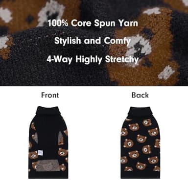 CuteBone Cute Dog Sweater for Small Medium Dogs, Bear Pattern Dog Coat for Chihuahua Yorkie Teacup DS97XS - Image 2