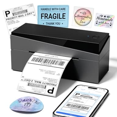 Omezizy Bluetooth Shipping Label Printer 4x6, 249BT Thermal Label Printer 4x6 for Small Business, Shipping Packages, Office, Home, Compatible with Android iPhone iPad Windows macOS Tiktok USPS Etsy - Image 1