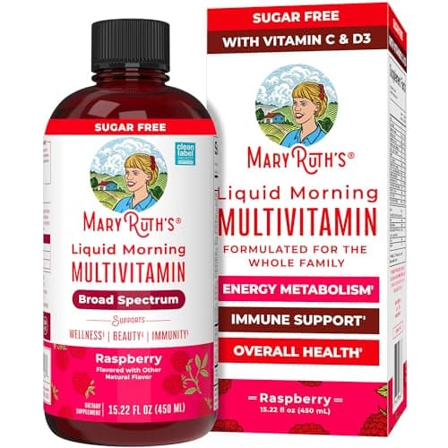 Multivitamin for Women, Men & Kids by MaryRuth's | Liquid Morning Multivitamin | Vitamin A C D E B6 B12 Biotin Zinc | Beauty | Vegan | Non-GMO | Gluten Free | 15 Servings - Image 1