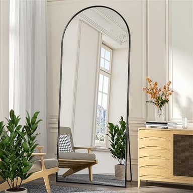 Antok Full Length Mirror, 71"x28" Floor Mirror, Oversized Floor Standing Mirror Freestanding Full Body Mirrors with Stand for Bedroom, Hanging Mounted Mirrors for Living Room Cloakroom, Black - Image 4
