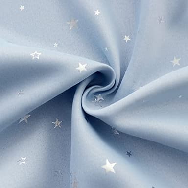 BGment Star Room Darkening Curtains for Kids Bedroom - Grommet Thermal Insulated Silver Star Print Kids Curtains for Living Room, Set of 2 Panels, Baby Blue, 52 x 72 Inch - Image 7