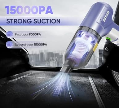 AUXTUR 3 in 1 Car Vacuum Cleaner High Power | Portable Cordless Handheld | 15000PA Brushless Motor | Super Suction Mini Vacuum With Super Endurance for Home - Image 2