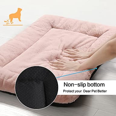 Dog Beds Crate Pad for Large Dogs Ultra Soft Dog Crate Bed Washable & Anti-Slip Kennel Pad for Dogs Cozy Sleeping Mat,Pink 42inch - Image 6