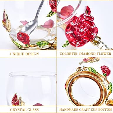 Gifts for Mom Women Stocking Stuffers for Women Christmas Glass Coffee Enamels Mug Valentines Gifts for Her Girlfriend Wife Best Birthday Valentine's Mothers Day from Daughter Son Tea Cup - Image 3