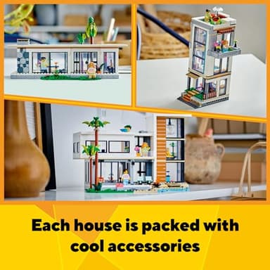 LEGO Creator 3 in 1 Modern Toy House - Kids Toy Building Set with 3 Building Options for Boys & Girls, Ages 9+ - with 2 Minifigures for Pretend Play - Gift Idea for Birthday - 31153 - Image 5